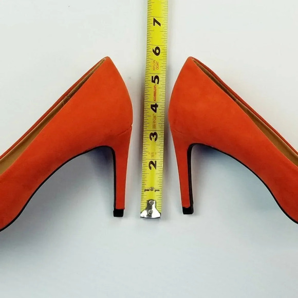 Zara TRF Size 36 (US 6-6.5) Women's Orange Suede Pointed Toe Slip On Heels/Pumps - Picture 3 of 12